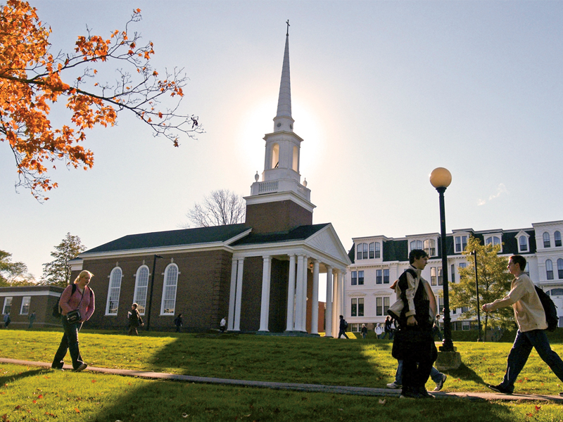 The Manning Memorial Chapel glows in the morning light.